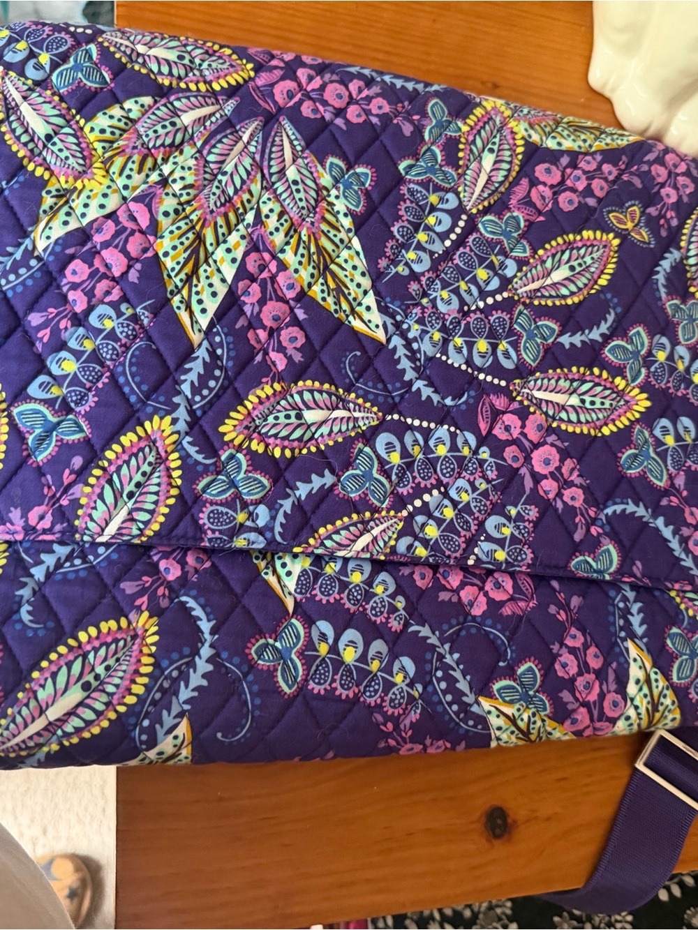 Quilted Purple Floral laptop bag